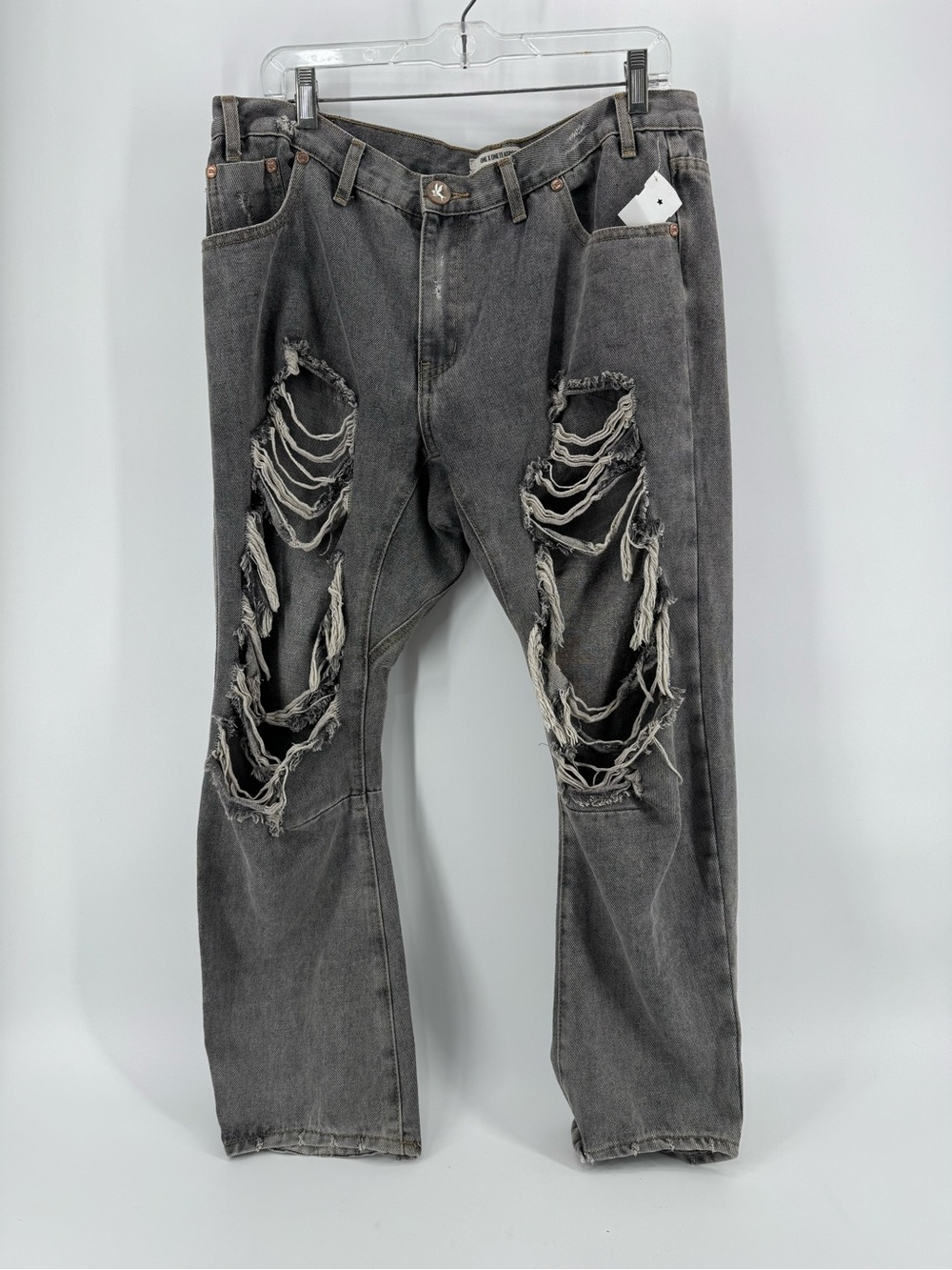 ⚙️ 3For$30 ⚙️ Women’s Distressed Gray Baggy Bow Leg Ripped Jeans
